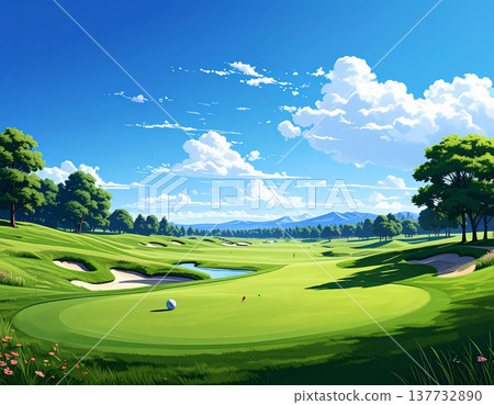 高爾夫球場景色令人嘆為觀止，綠茵的球道和蔚藍的天空定會讓您心曠神怡。 137732890