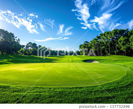 高爾夫球場景色令人嘆為觀止，綠茵的球道和蔚藍的天空定會讓您心曠神怡。 137732896