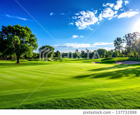 高爾夫球場景色令人嘆為觀止，綠茵的球道和蔚藍的天空定會讓您心曠神怡。 137732898
