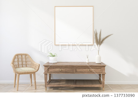 Square frame mockup. 3d render. 137733090