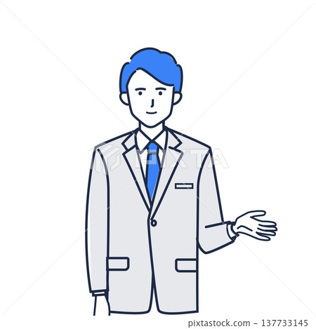 一名男子在商務會議上做演示(演示/會議插圖) 一名男子在商務會議上做演示(演示/會議插圖) 137733145