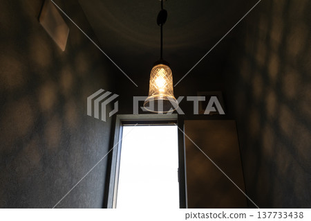A small room with antique lighting A small room with antique lighting 137733438