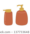 Bathroom soap dispenser set with ceramic bottle and pump 137733648