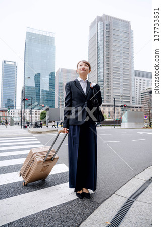 一位商務人士攜帶一個手提包 一位商務人士攜帶一個手提包 137733851