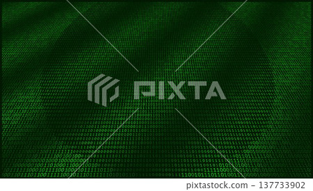 Digital Undulation - Fluid Binary Waveform and Geometric Perspective Grid Digital Undulation - Fluid Binary Waveform and Geometric Perspective Grid 137733902