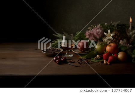 Whiskey and various flavors: herbs, whiskey, fruit, spices, taste, aroma, flavor. Whiskey and various flavors: herbs, whiskey, fruit, spices, taste, aroma, flavor. 137734007