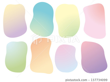 A set of colorful gradient frames with rounded, curved shapes. A set of colorful gradient frames with rounded, curved shapes. 137734099