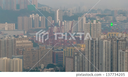 Dense Urban Skyline Overlooking Industrial Cranes And Harbour Facilities Feb 21 2026 Dense Urban Skyline Overlooking Industrial Cranes And Harbour Facilities Feb 21 2026 137734205
