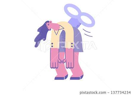 Exhausted businesswoman suffer from work burnout 137734234