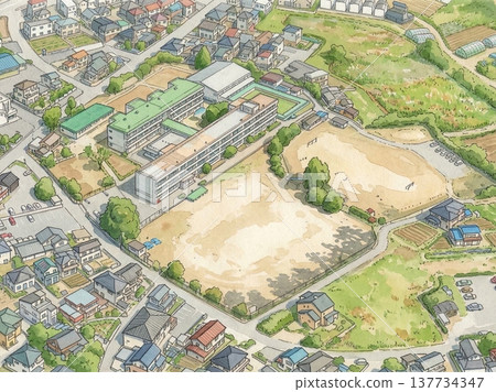 上尾市枚方小學鳥瞰圖 137734347