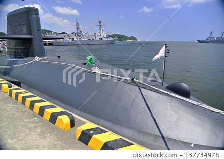 [Kanagawa] Yokosuka: Submarine on Japan Maritime Self-Defense Force open house day 137734978