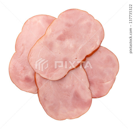 cooked and smoked ham isolated cooked and smoked ham isolated 137735322