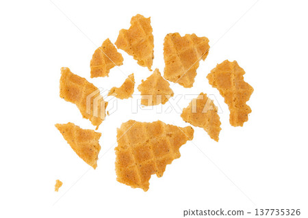 thin crispy wafer isolated thin crispy wafer isolated 137735326