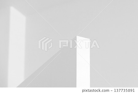 Abstract view of modern interior architecture with minimalist geometric lines 137735891