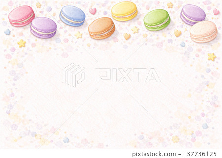 Sweets Series: Top Decorative Background Material Featuring Macarons 137736125