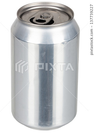 Blank white aluminum 330 ml soda can mockup, side view. 137739227