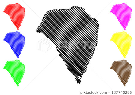 Stefansson island (Canada, Nunavut Province, North America, Canadian Arctic Archipelago) map vector illustration, scribble sketch Stefansson map 137740296