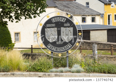 Europa partnership sign in Schengen, Luxembourg Europa partnership sign in Schengen, Luxembourg 137740742