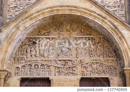 Last Judgment tympanum, Sainte Foy Abbey Church, Conques, France Last Judgment tympanum, Sainte Foy Abbey Church, Conques, France 137740909