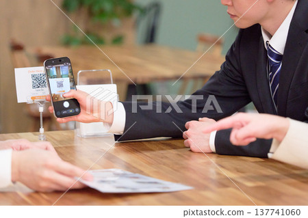 Self-ordering: Scan a QR code with your smartphone to place an order. 137741060