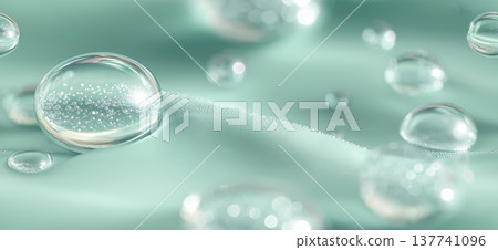 Clear microbubbles suspended in a transparent serum fluid. Clear microbubbles suspended in a light aqua-tinted transparent serum creating a hydrating texture Clear microbubbles suspended in a transparent serum fluid. Clear microbubbles suspended in a light aqua-tinted transparent serum creating a hydrating texture 137741096
