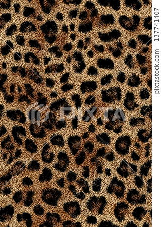 Seamless leopard print pattern creating wild fur texture background. Leopard fur texture pattern providing an exotic and fashionable animal print background 137741407