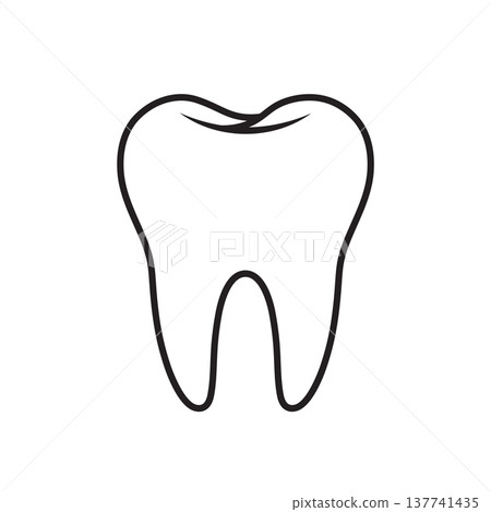 Tooth Vector Outline Icon Isolated On White Background 137741435