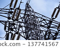 輸電塔的複雜結構及其絕緣體的細節。 137741567