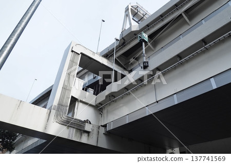Bridge piers under the elevated highway 137741569
