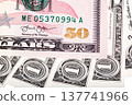 Photo of fifty U.S. dollar bill. 137741966