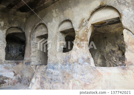 Old cave city Uplistsikhe in Caucasus mountains, Georgia 137742021