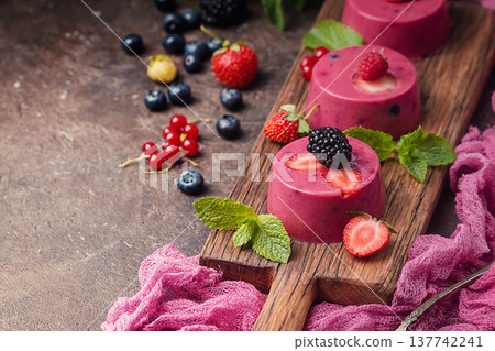 Summer dessert with berries Summer dessert with berries 137742241