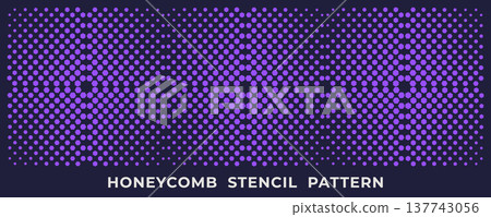 Honeycomb stencil pattern with hexagon halftone Honeycomb stencil pattern with hexagon halftone 137743056