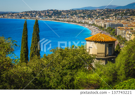 View of Nice from the beautiful viewpoint, France 137743221