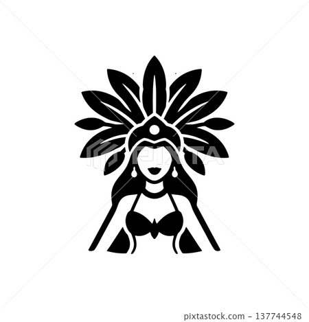 Brazilian Samba Dancer Icon 137744548