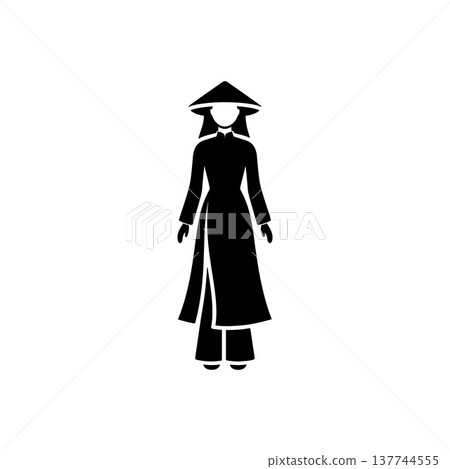 Vietnamese Female Ao Dai Icon Vietnamese Female Ao Dai Icon 137744555