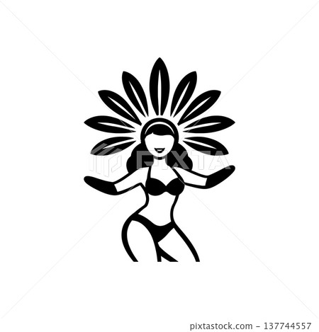 Brazilian Carnival Samba Dancer Icon 137744557