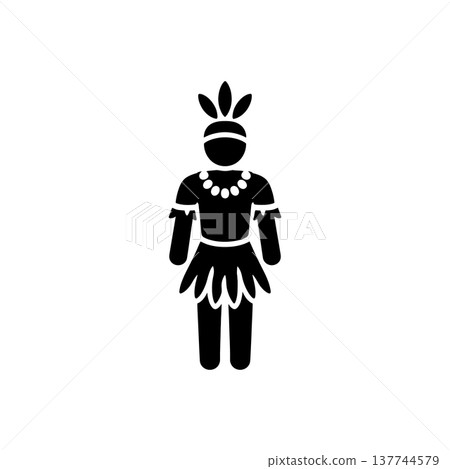 Indigenous Tribal Feather Headdress Icon 137744579