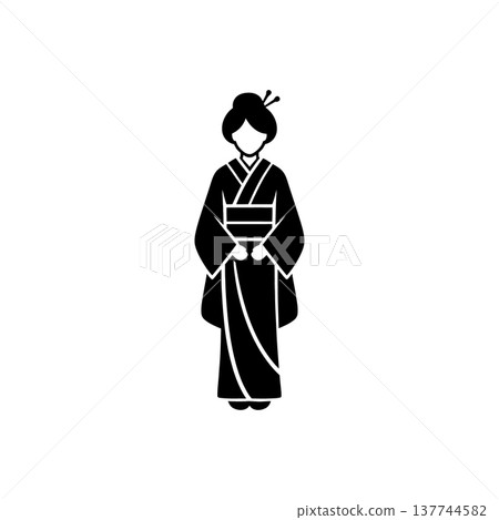 Japanese Kimono Elegance Fashion Icon 137744582