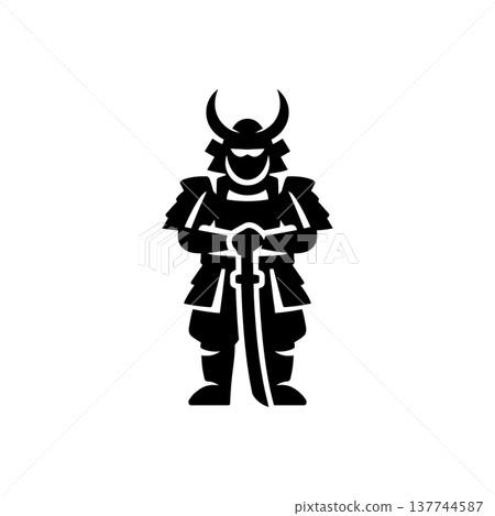 Ancient Japanese Samurai Armor Icon 137744587