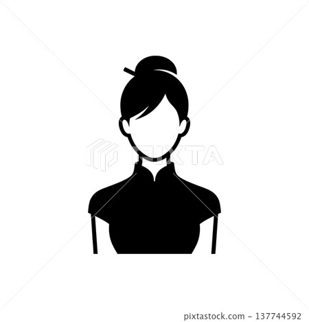 Elegant Cheongsam Qipao Woman Icon 137744592