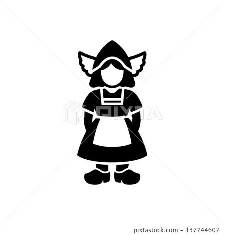 Dutch Girl Traditional Klederdracht Icon 137744607