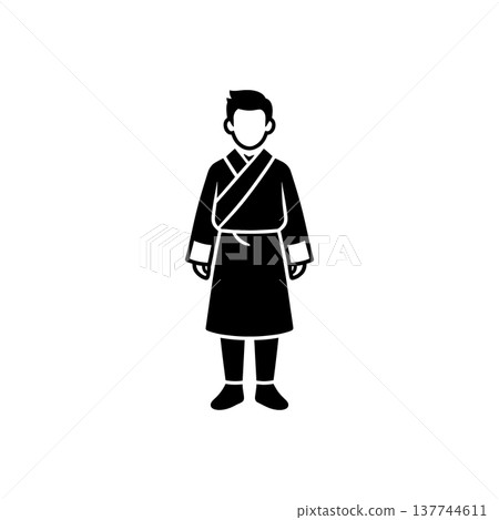 Bhutanese Man Traditional Gho Icon Bhutanese Man Traditional Gho Icon 137744611