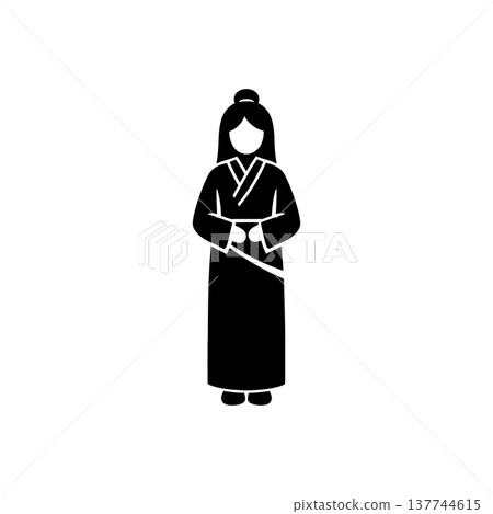 Japanese Woman Traditional Kimono Icon Japanese Woman Traditional Kimono Icon 137744615