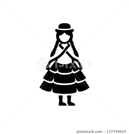Bolivian Cholita Polera Skirt Icon 137744624
