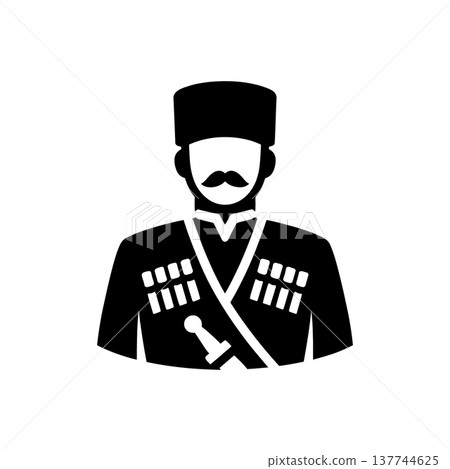 Caucasian Chokha Warrior Costume Icon 137744625
