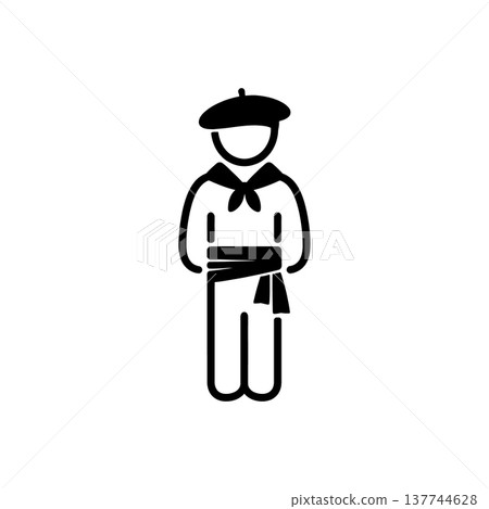 Basque Traditional Dancer Silhouette Icon 137744628