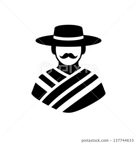 South American Gaucho Huaso Icon South American Gaucho Huaso Icon 137744633