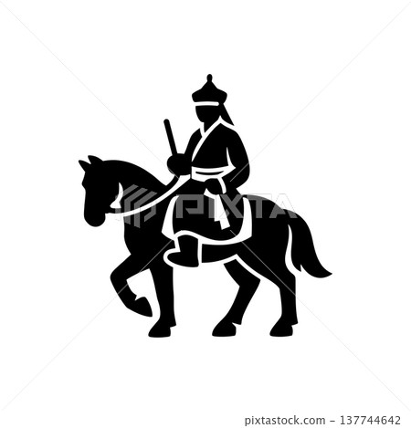 Central Asian Nomadic Rider Icon 137744642