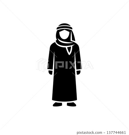 Arab Thobe Traditional Male Icon 137744661